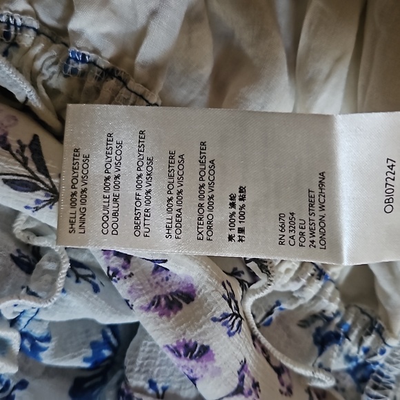 Free people womens floral off shoulder peasant boho blouse nwt small - Picture 9 of 9